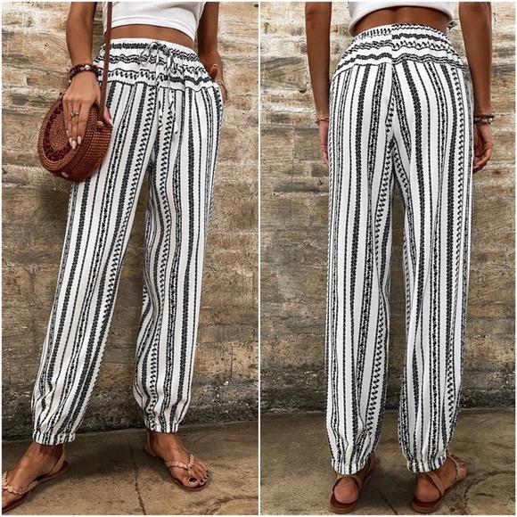 Boho Stripes Pocket Jogger Lounge Pants - Picture 2 of 2